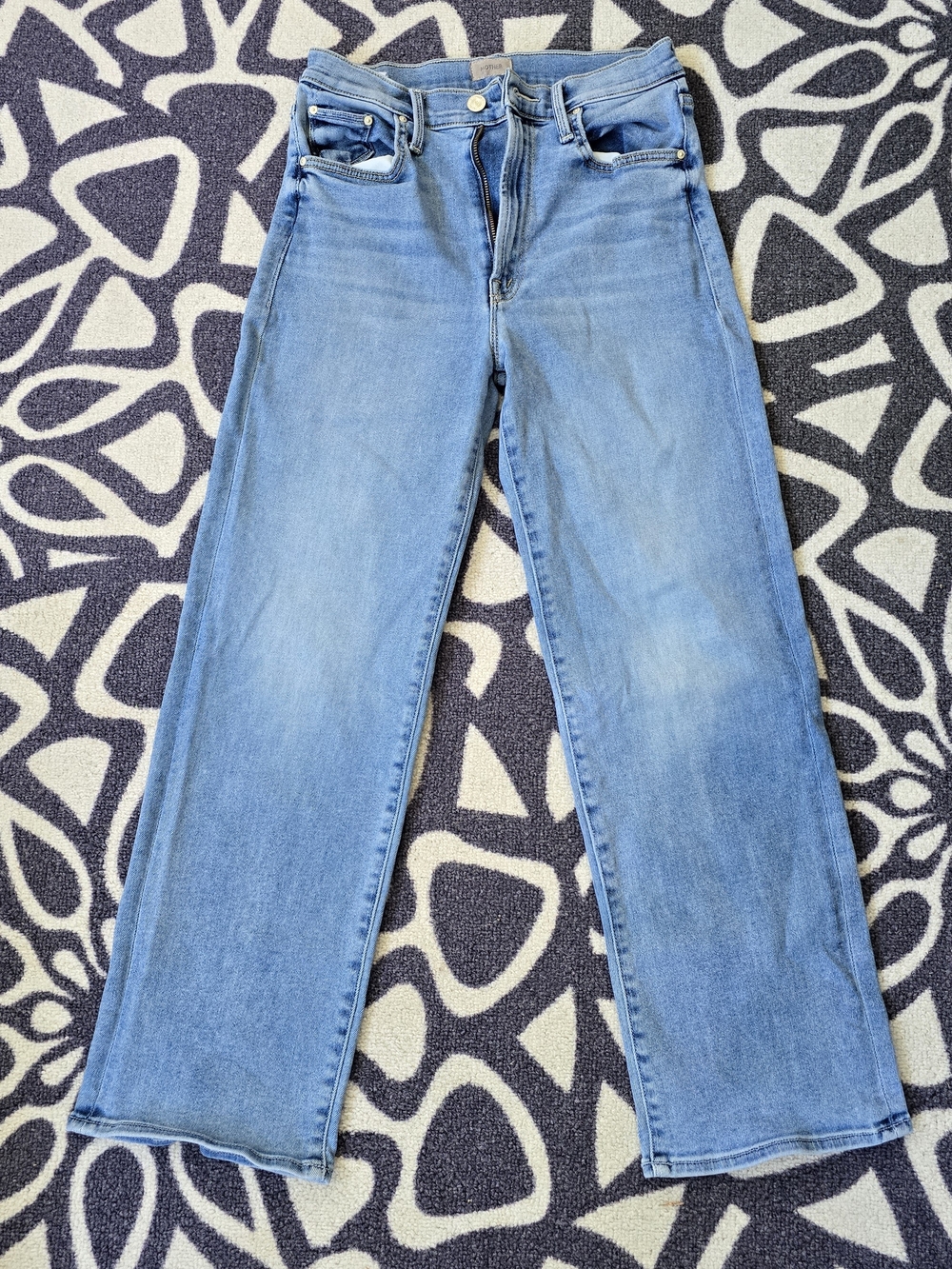 MOTHER The Rambler Zip Ankle Sz 26 in Light Blue Wash